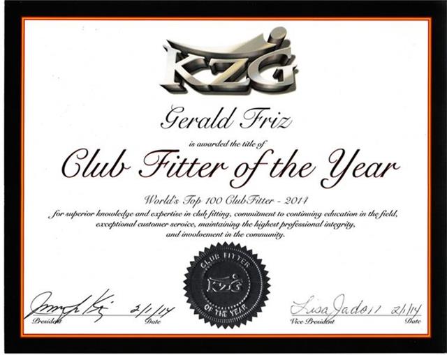 Gerald Friz, Golf+IT - World's Top 100 Clubfitters 2014